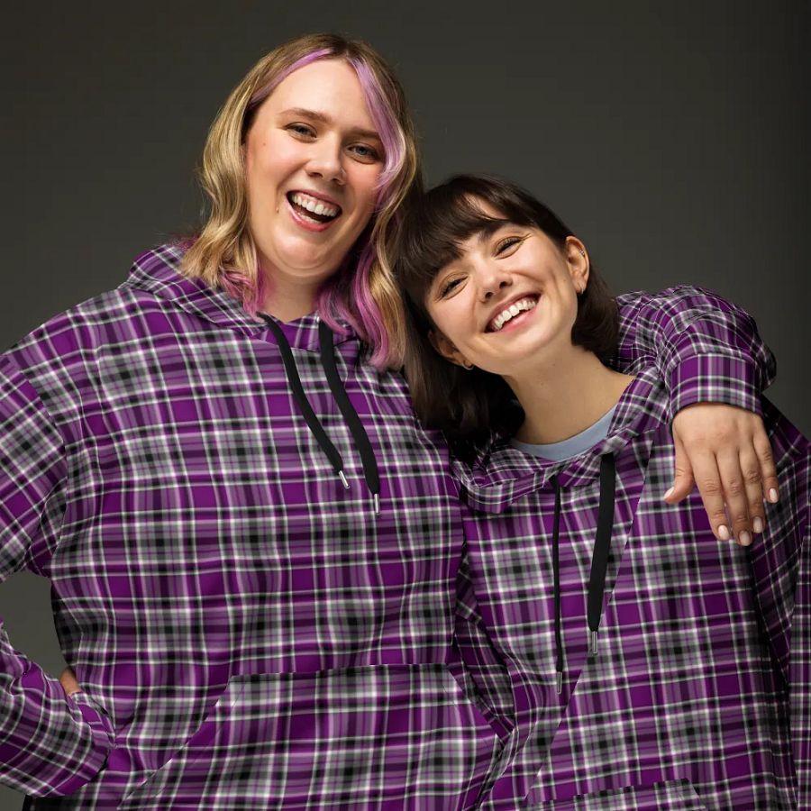 Purple, Gray, and Black Plaid Hoodie product image (3)