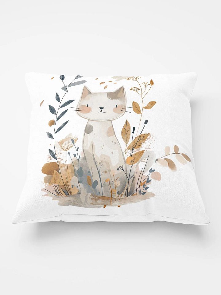 Adorable Cat and Foliage Throw Pillow product image (2)