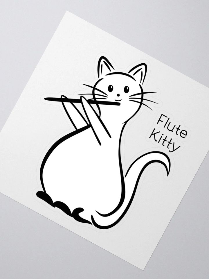 Whimsical Kiss Cut Flute Kitty Sticker product image (2)