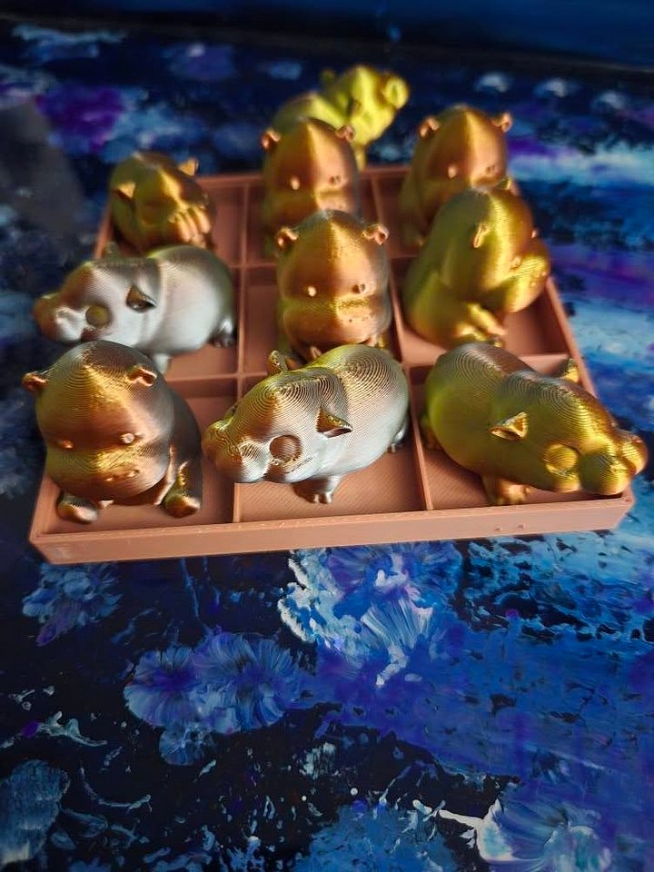 Small Hippo Tic Tac Toe Game - 3D Printed product image (1)
