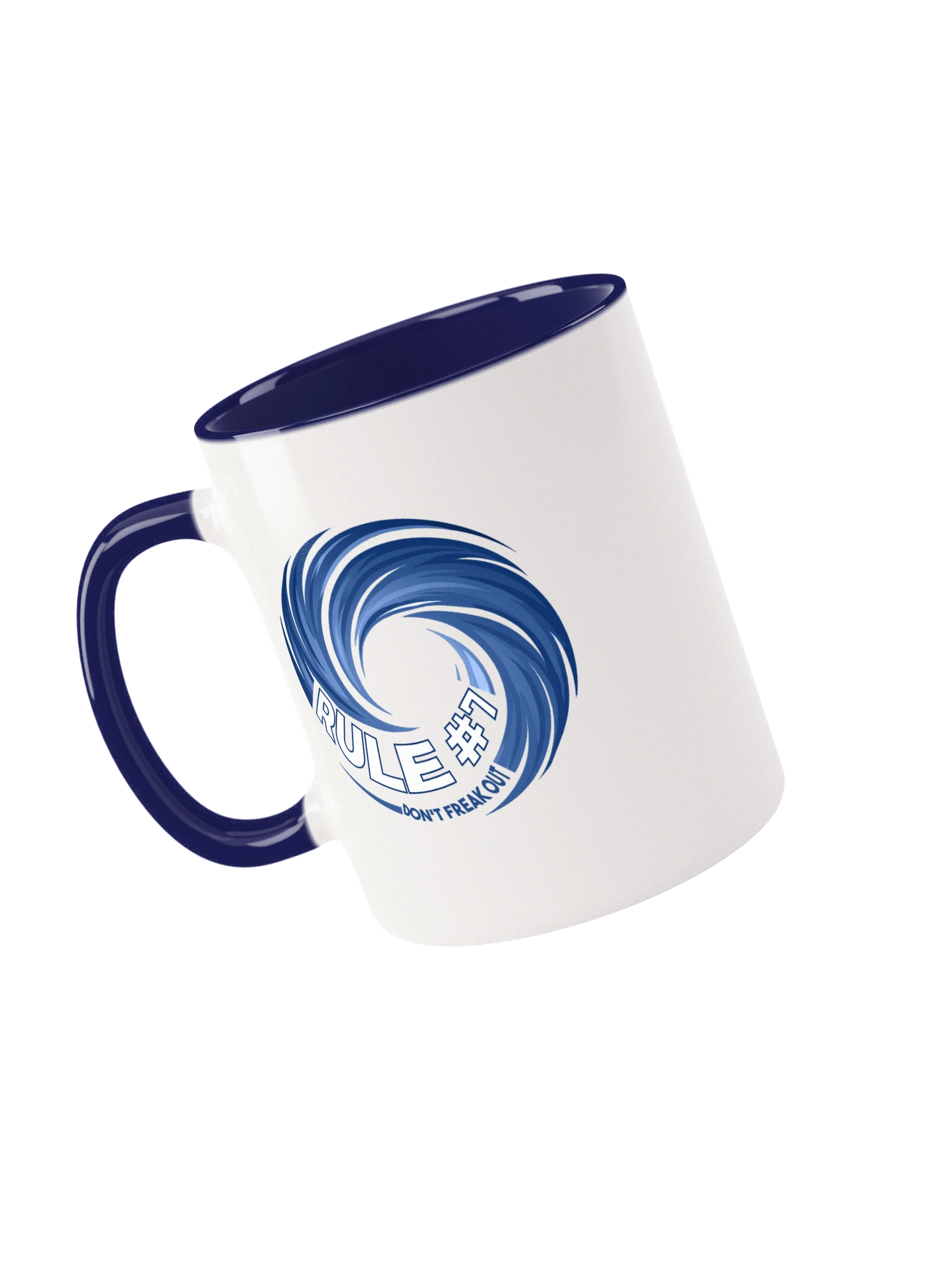Rule #7 Logo Ceramic Mug Blue and White product image (14)