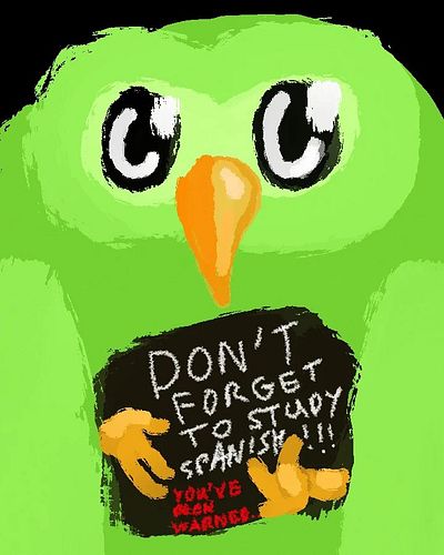 Tried drawing Duolingo from memory.... #art #digitalart #artchallenge #duolingo #studyspanish #artwork #artworkoftheday #artist