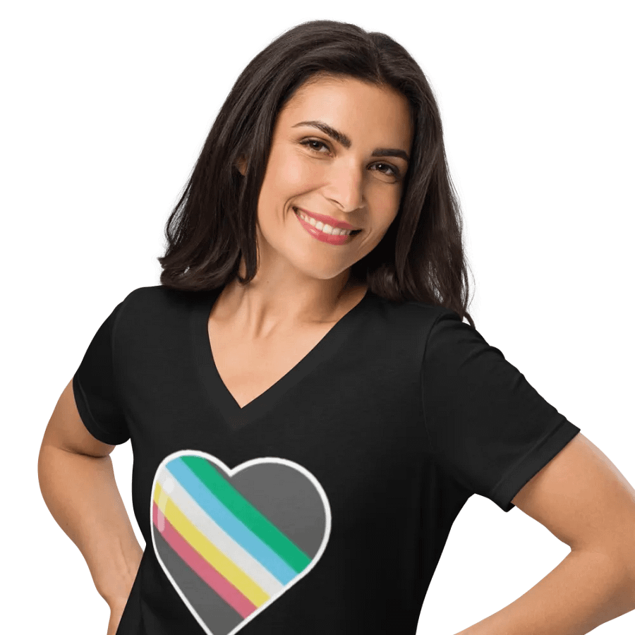 Disability Pride Heart Fitted V-Neck product image (46)
