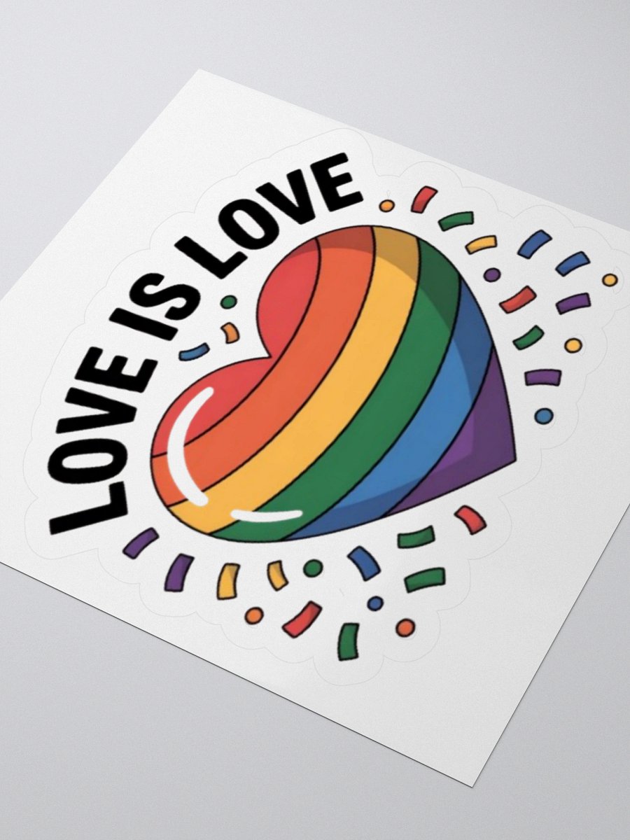 Exclusive "Love is Love" Rainbow Heart Sticker by TDS Music - Celebrate LGBTQ+ Pride product image (8)