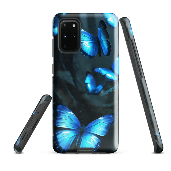 Tough Phone Case for Samsung® - Blue Iridescent Butterflies product image (2)