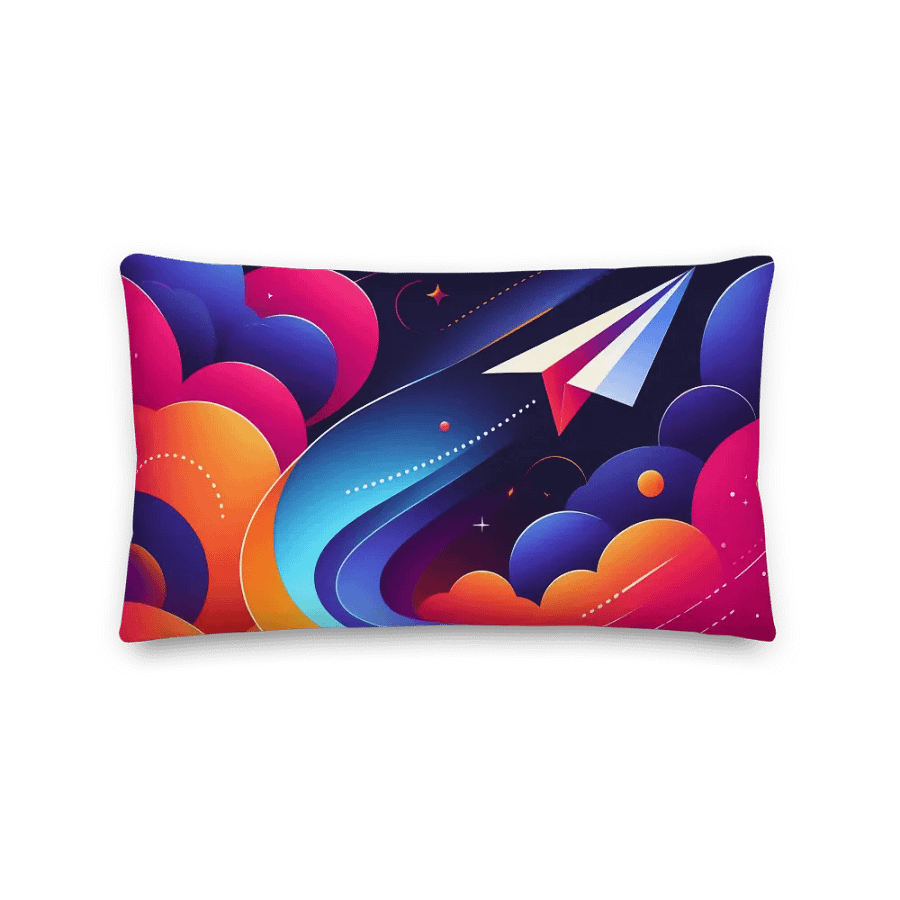 Cosmic Dream All-Over Print Pillow | AI design paper airplane product image (3)