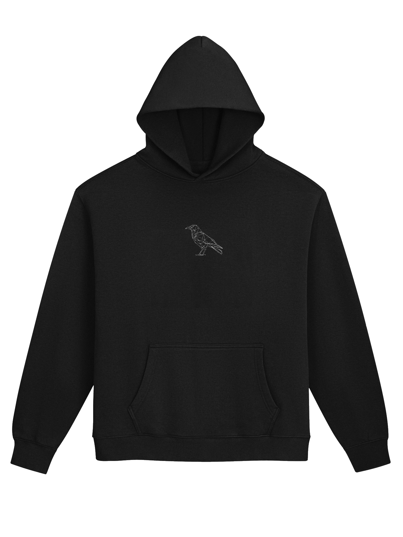 Geometric Crow - Low-Poly Embroidered Hoodie product image (1)