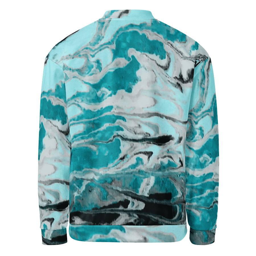 Fluid Turquoise Art Bomber Jacket product image (2)