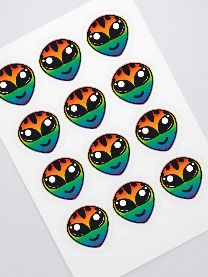 Rainbow Alien Sticker Sheet (12) product image (1)