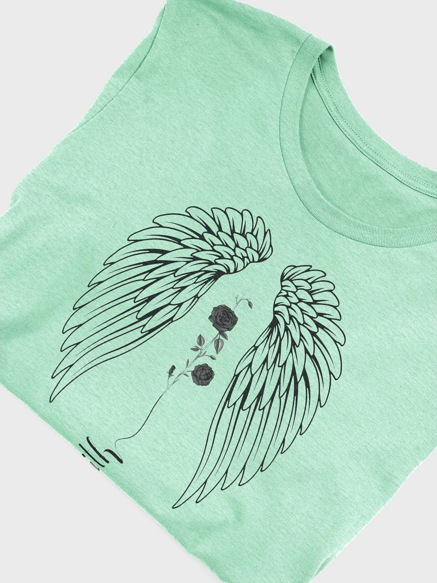 Wings, Roses and Whole Lot of Faith T-Shirt | Faithful Art Angel Wing T-Shirt | Spiritual Apparel product image (2)