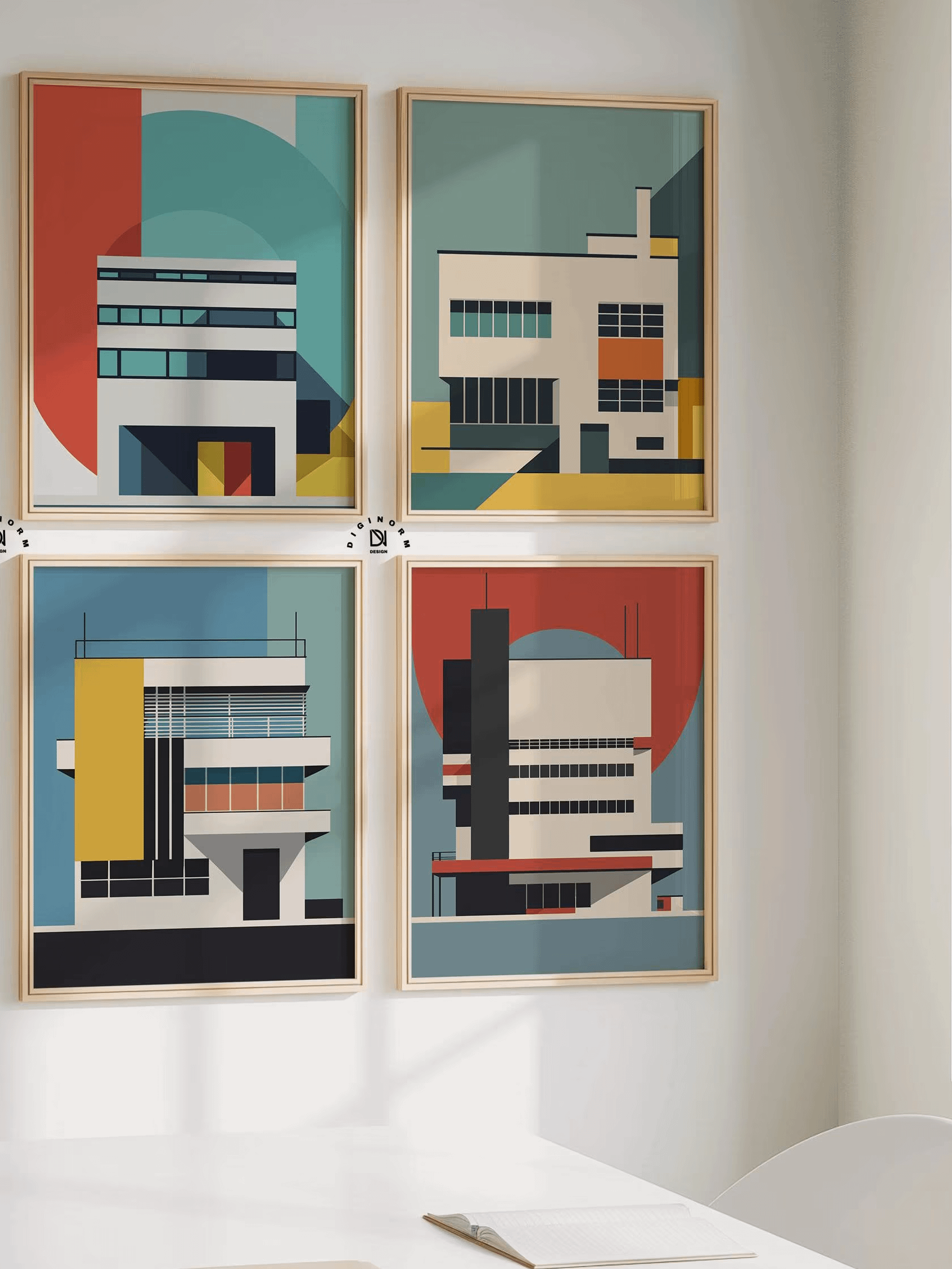 Bauhaus Set of 6 Poster Bauhaus Building Architectural Digital Download product image (2)
