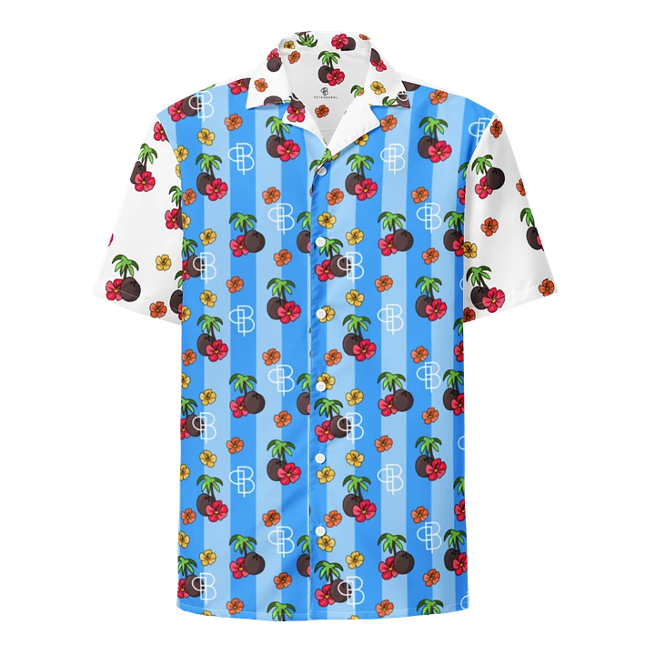 Striped Tropical Island Hawaiian Shirt product image (1)
