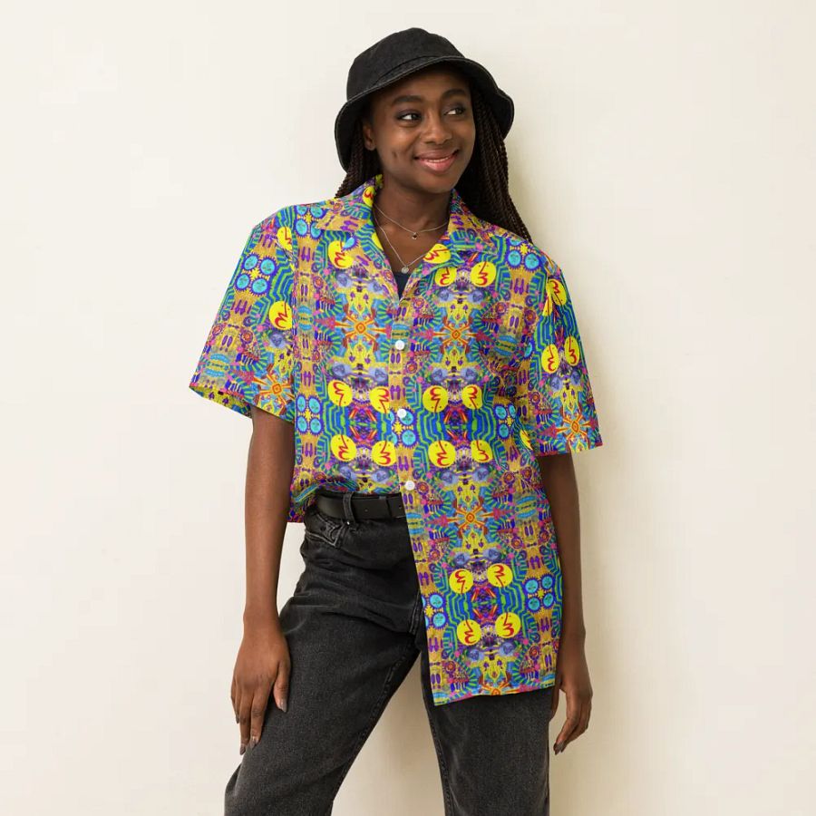 Abstract Colourful Doodles Unisex Hawaiian Shirt product image (2)