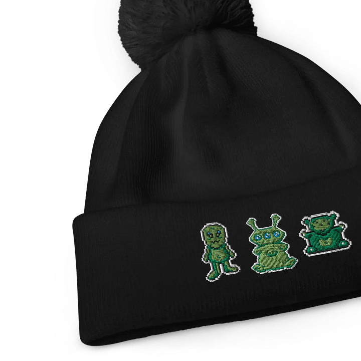 Pixel Aliens pompom beanie product image (2)