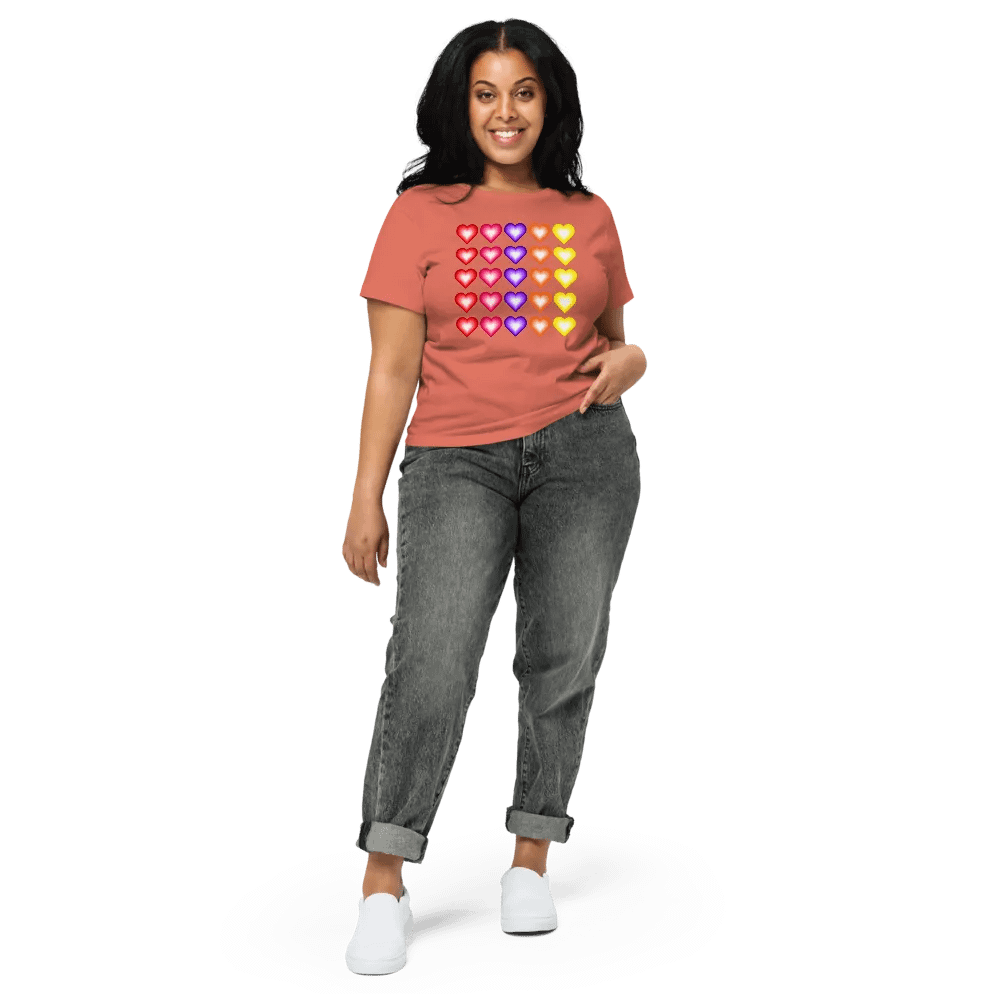 Vibrant Colorful Valentine's Hearts Women's High-Waisted Tee product image (26)