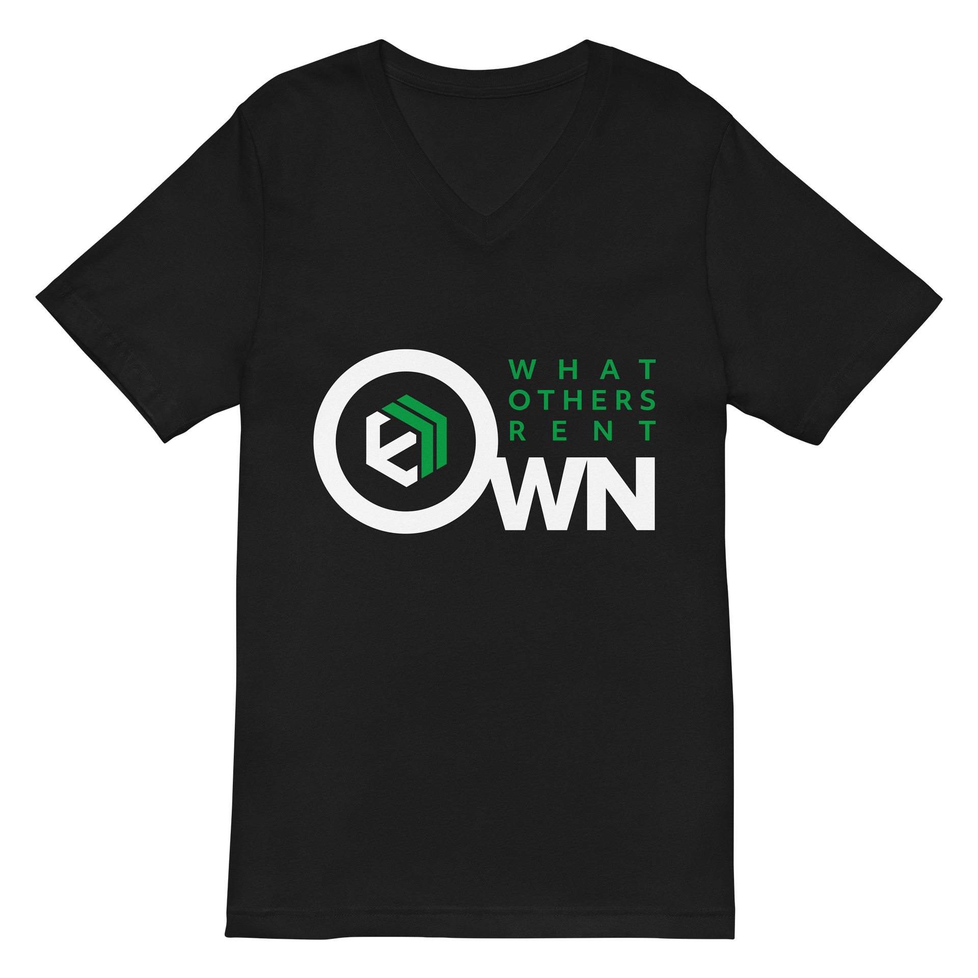 E-Estate “Own What Others Rent” V-Neck Tee (Unisex) product image (2)