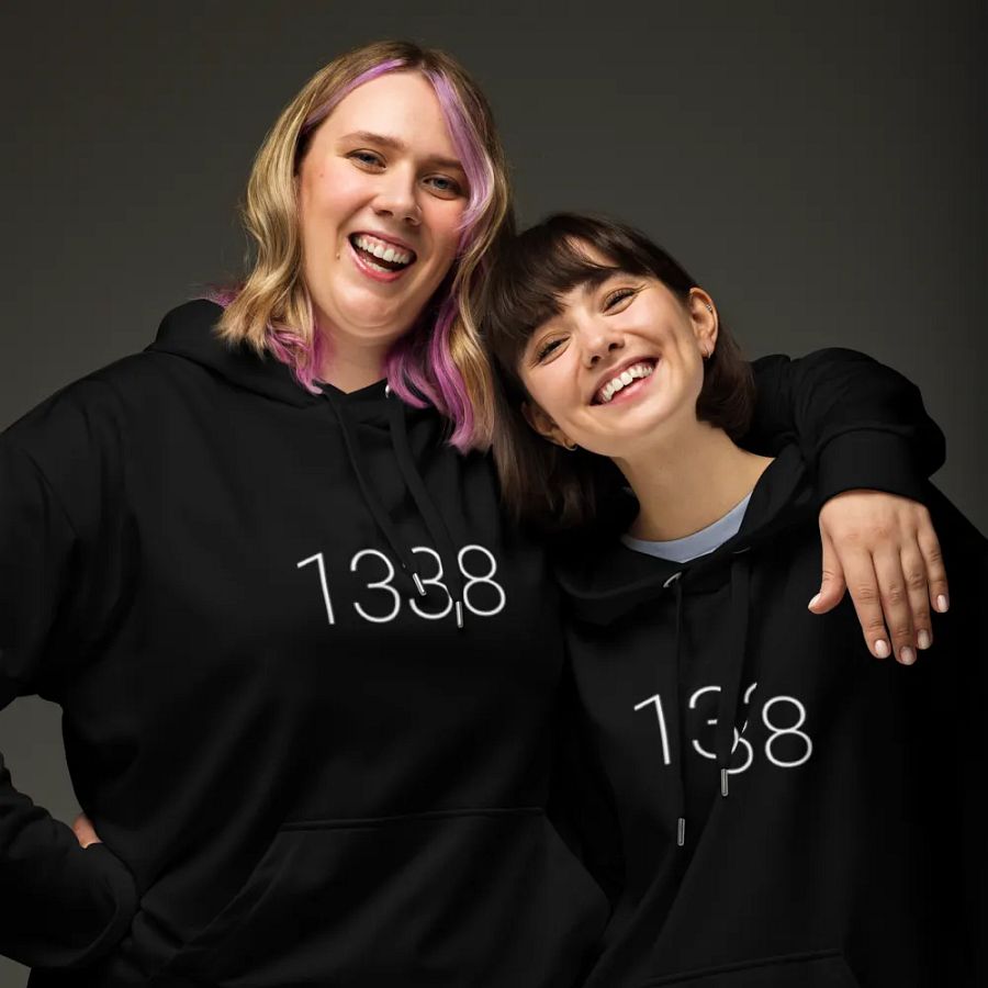 1338, beyond leet hoodie (dark mode) product image (9)