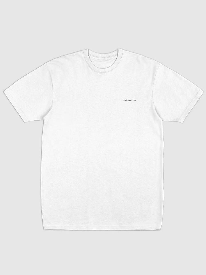 Minimal white coinpaprika t-shirt product image (1)