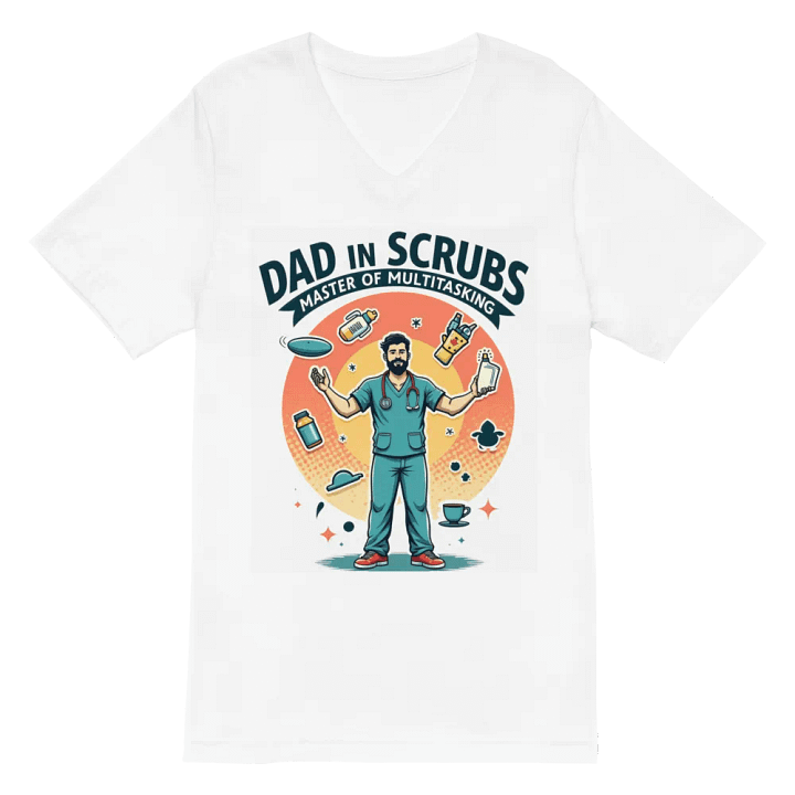 Master of Multitasking Dad in Scrubs V-Neck Tee product image (2)