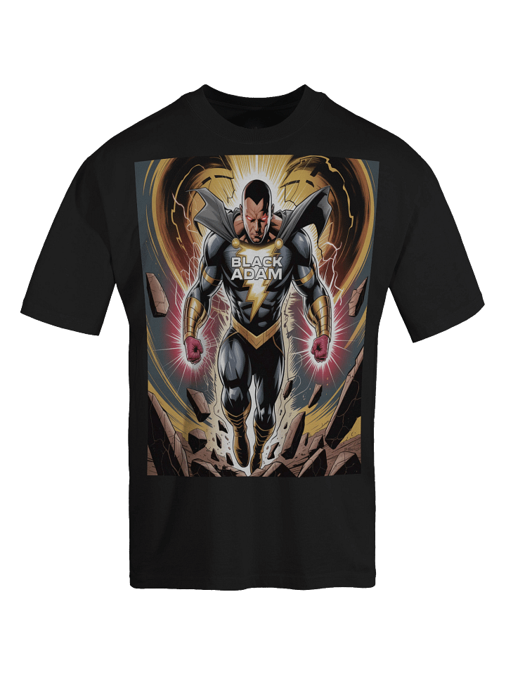 Black Adam Kahndaq Fury Oversized Faded T-Shirt – Shazam Lightning Eclipse product image (1)