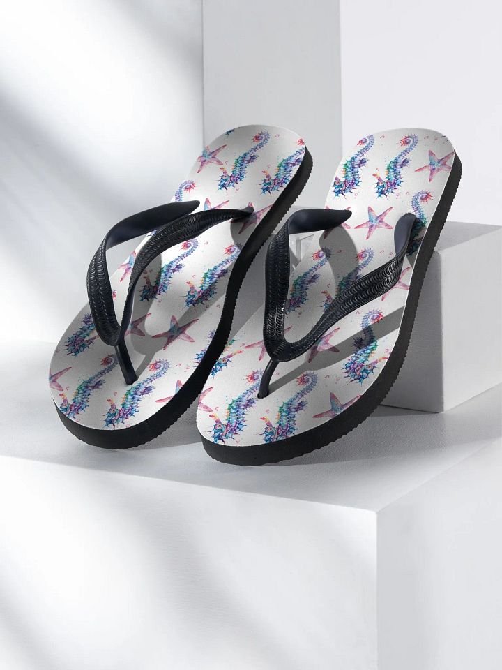 Watercolour Seahorse & Starfish Flip-Flops product image (1)