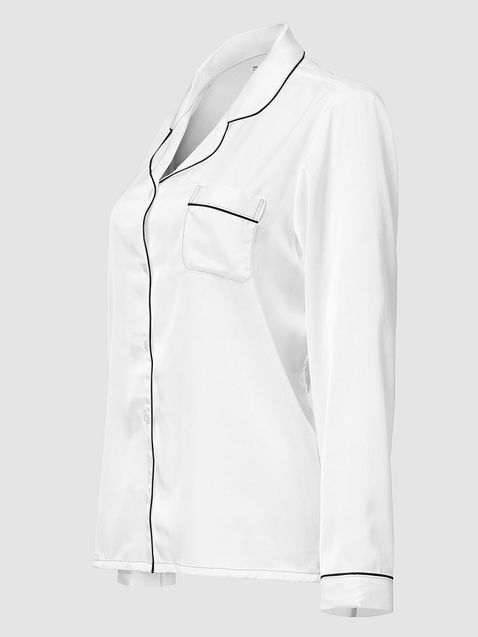 Photo showing All-Over Print Women's Long Sleeve Pajama Top