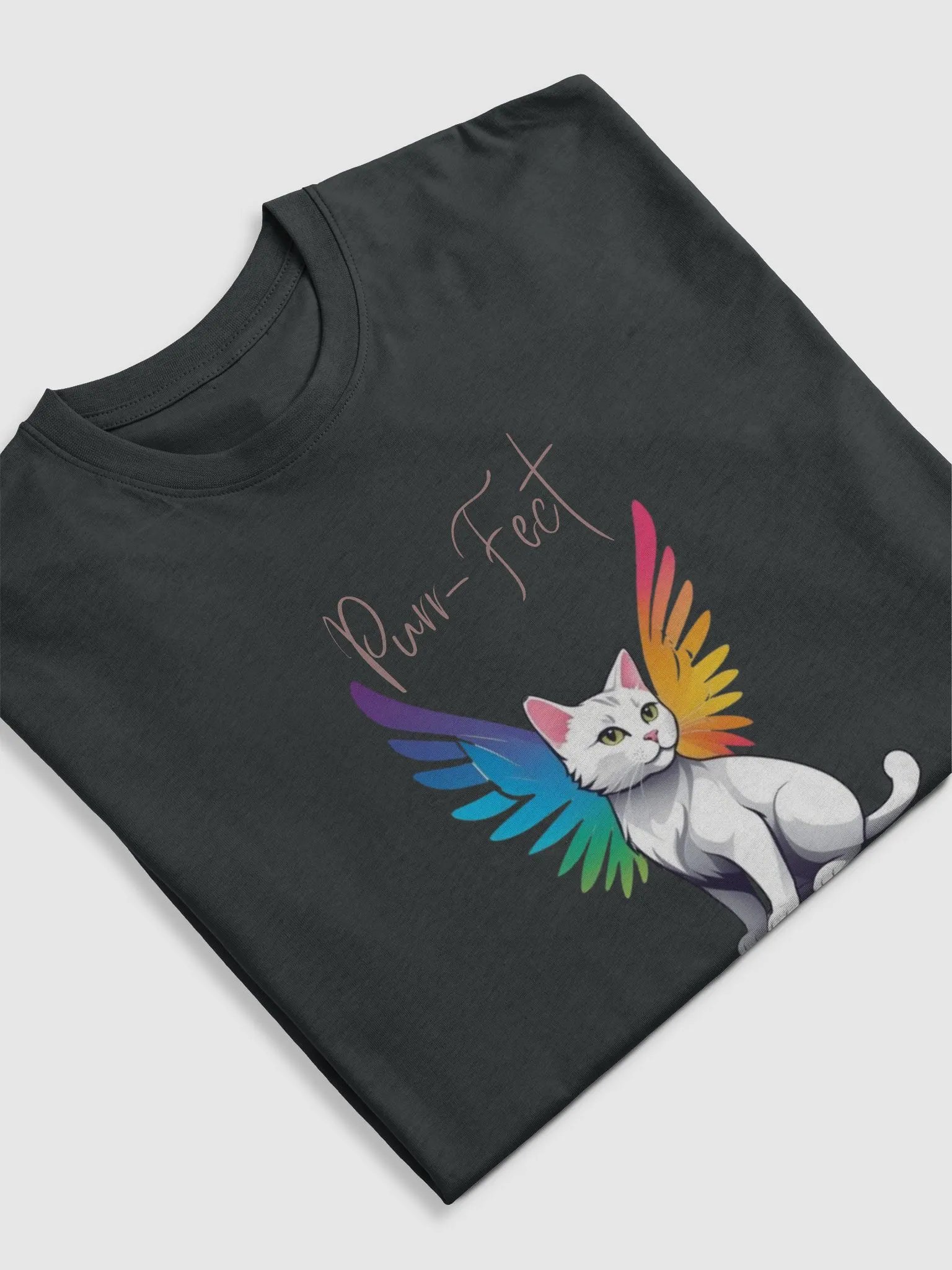Purr-Fect Guardian Angel Cat Tee product image (5)