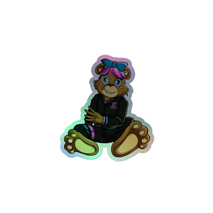 Sitting Girl Bear Holo Sticker product image (2)