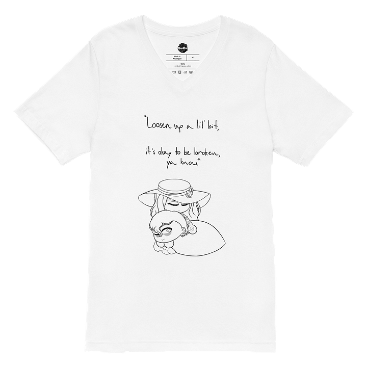 Corvin Quote V-Neck Tee (with black text) product image (2)