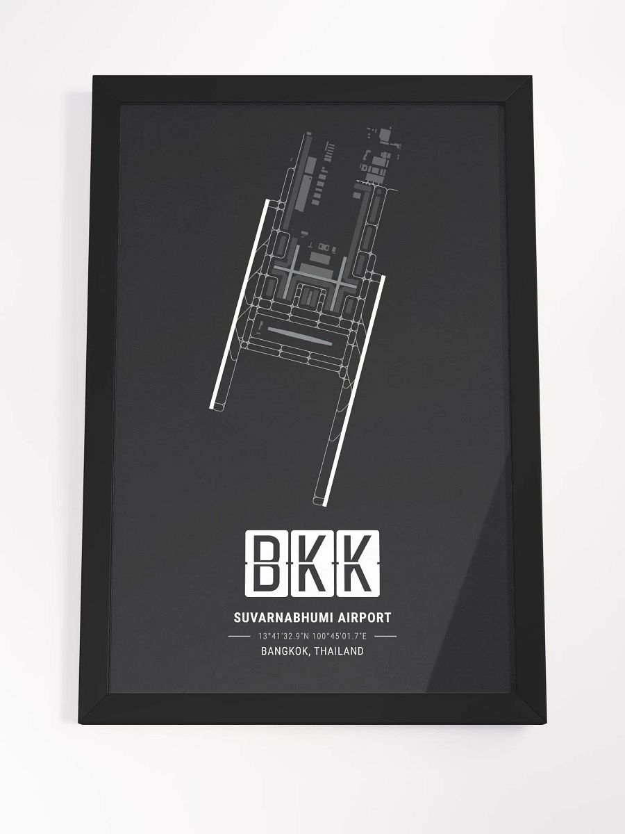 Framed Airport BKK Premium Map On Matt Paper product image (4)