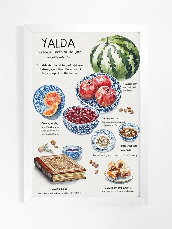 Minimal Watercolor Yalda Night - Watercolor Print - Persian Art Illustration Painting - Home Decor - Iranian Art product image (3)