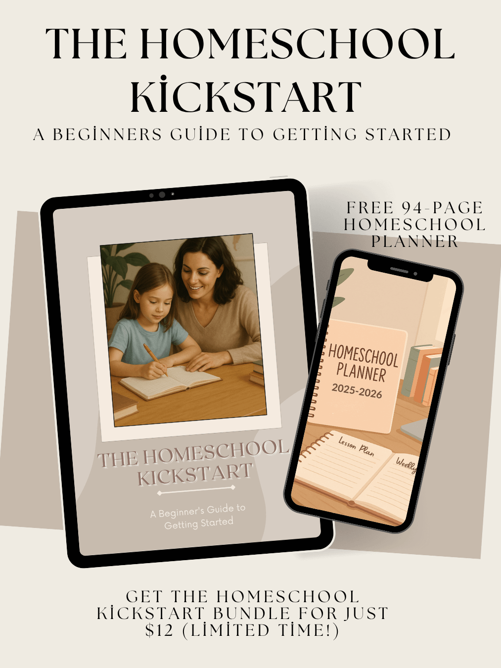 The Homeschool Kickstart: A Beginners Guide To Getting Started + Homeschool Planner product image (1)