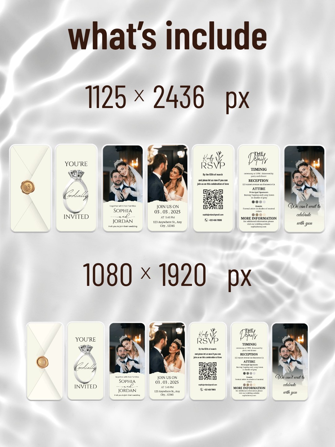 Wedding Invite Video, Animated Wedding invitation With Rsvp: Modern Editable Canva Template (Digital Download) product image (2)