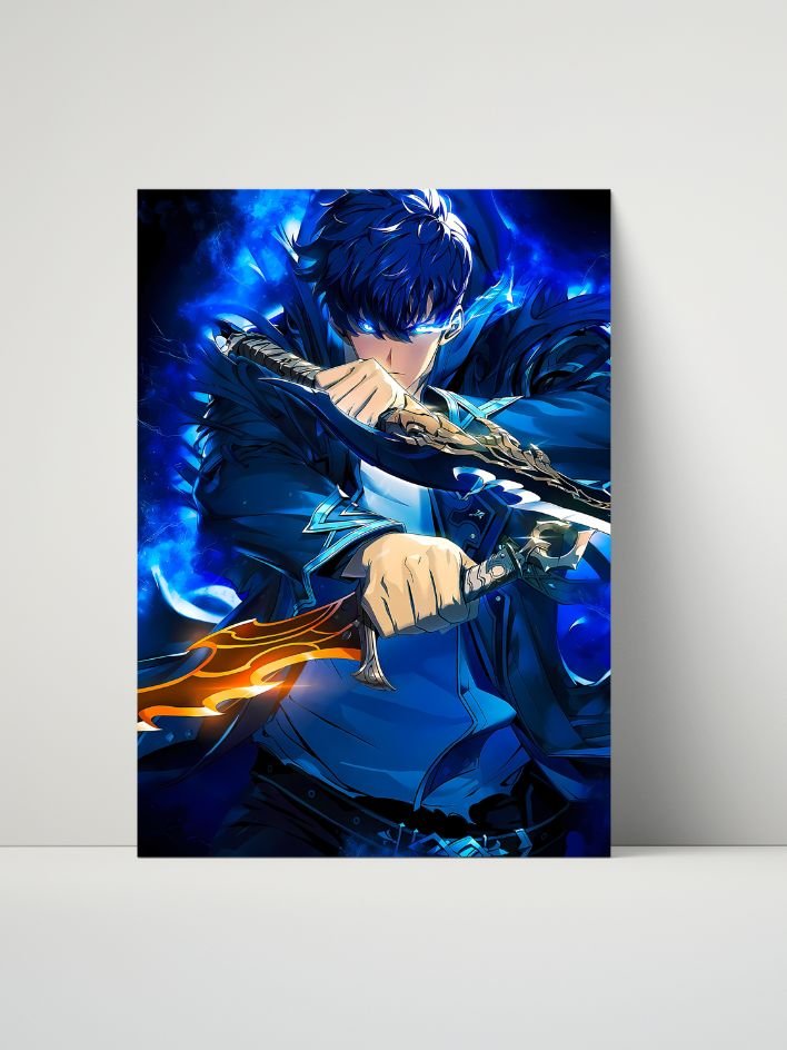 Solo Leveling – Sung Jinwoo Dual Blades Aura – 8x10 Metal Print product image (1)