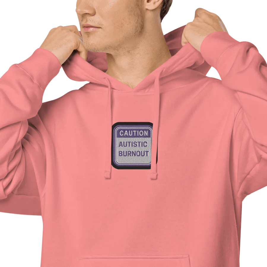 CAUTION: ASD BURNOUT embroidered pigment hoodie (purple bubble design) product image (5)