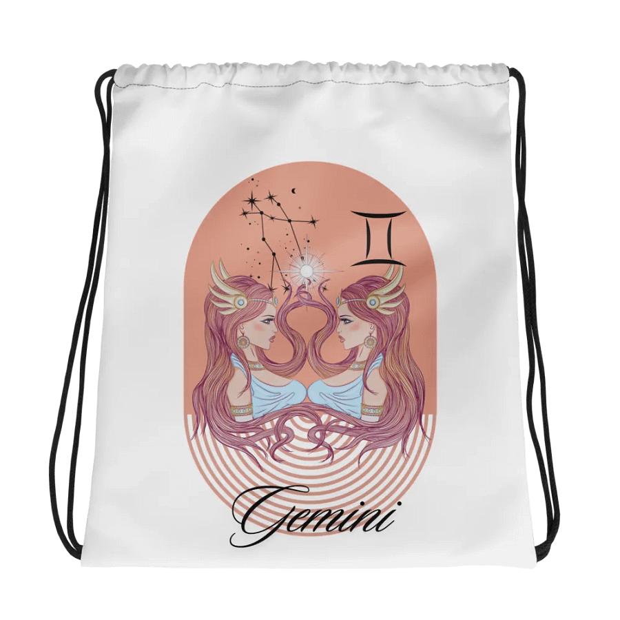 Reach for the Stars: Adorable Horoscope Drawstring Bag - Gemini product image (2)