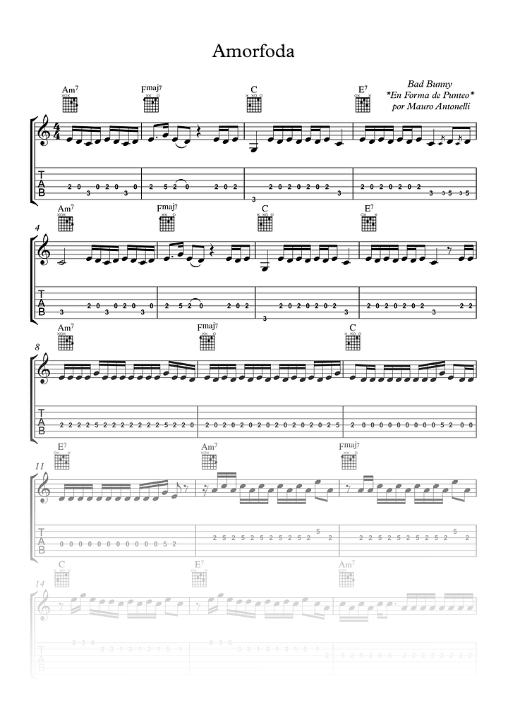 Amorfoda - Partitura + Tab + Acordes + Pistas product image (1)