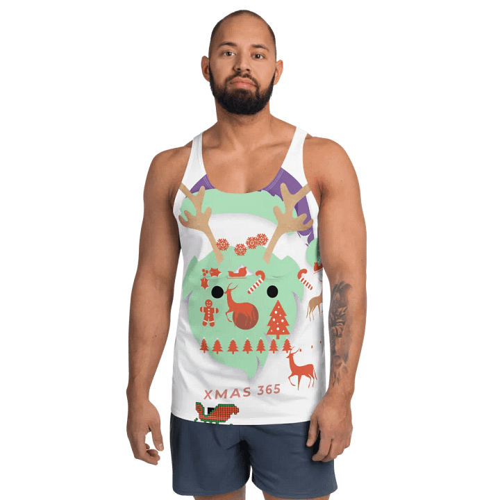 Grinch-Inspired Gangster Christmas Face Tattoo Sweater – Vintage Retro Digital Download product image (1)
