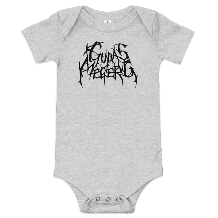 GupasMegerg Metal Logo Baby Onesie (Dark Logo) product image (1)