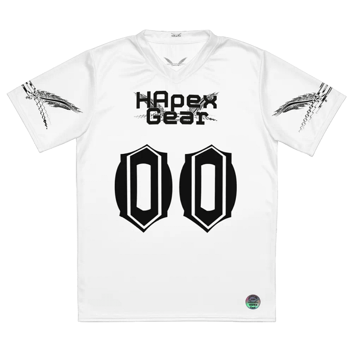Kaidoom Dev - White - Recycled Unisex Sports Jersey - Black HApex Gear Black Logo product image (2)