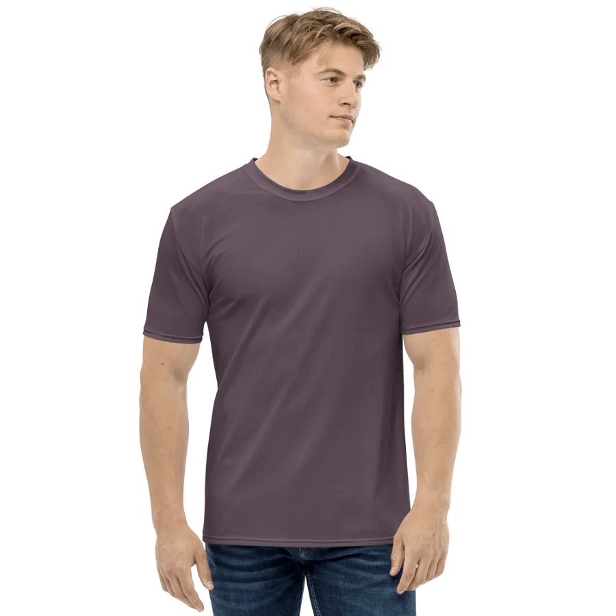 Plain Mauve Soft Summer Men's Crewneck Polyester Heavyweight Premium T-Shirt by Treasure Pie product image (4)