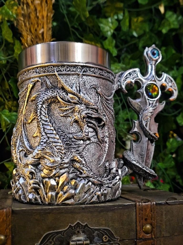 The Armored Kingdom Silver Sentinel Dragon Mug product image (2)