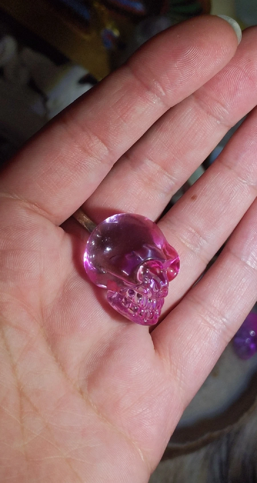 Pink Aura Quartz Skull #1 product image (3)