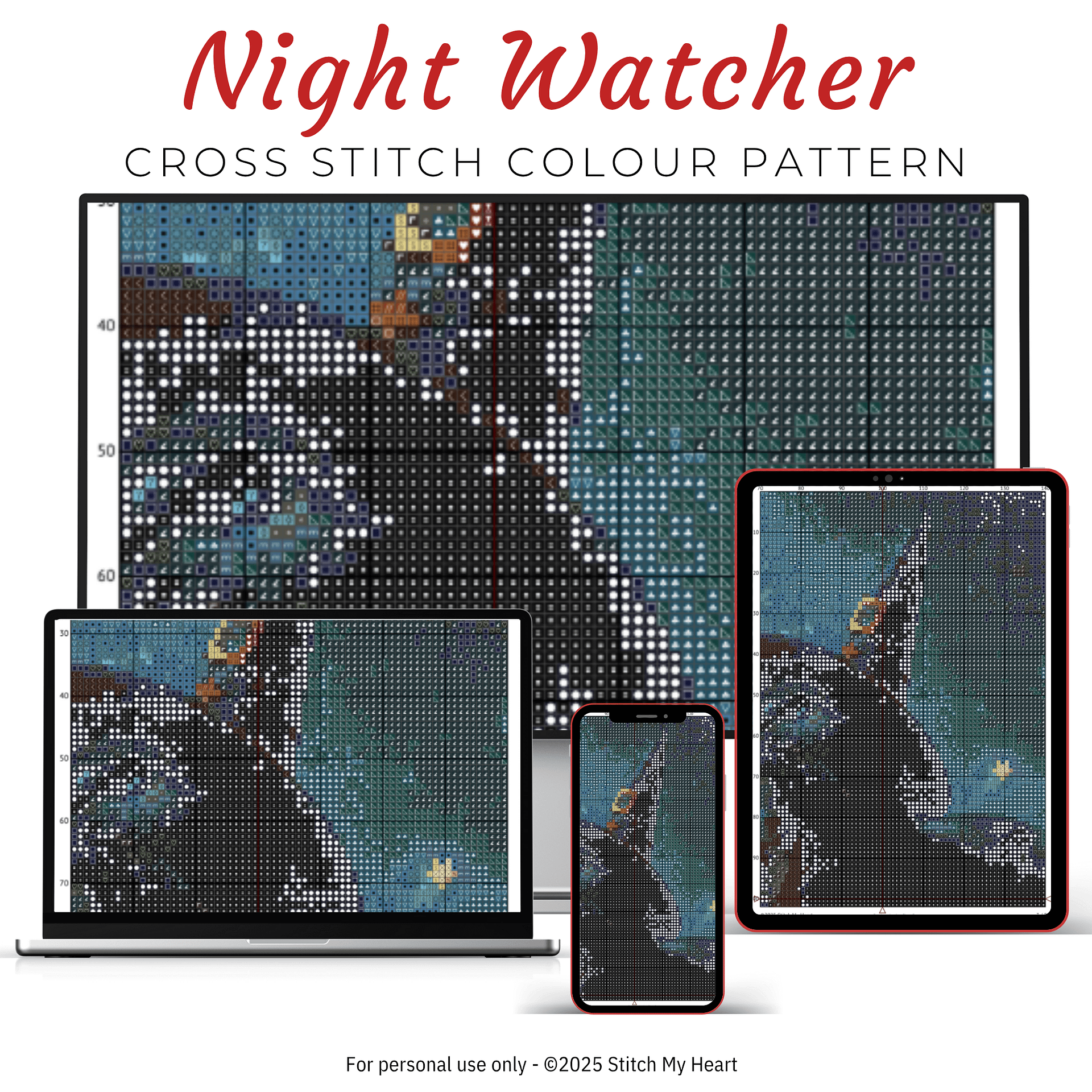 Night Watcher Cross Stitch Pattern product image (3)