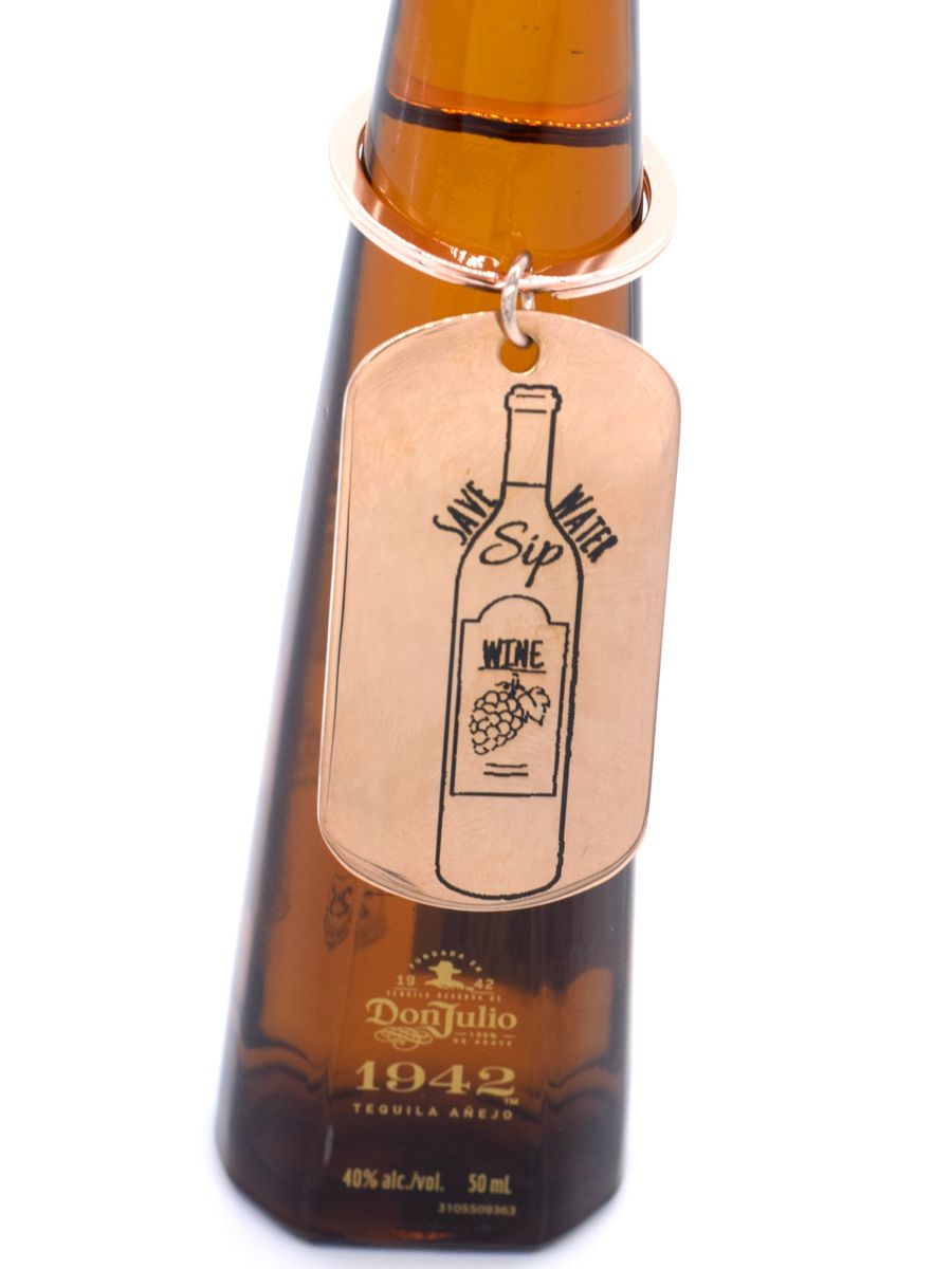 Save Water Sip Wine Keychain product image (2)