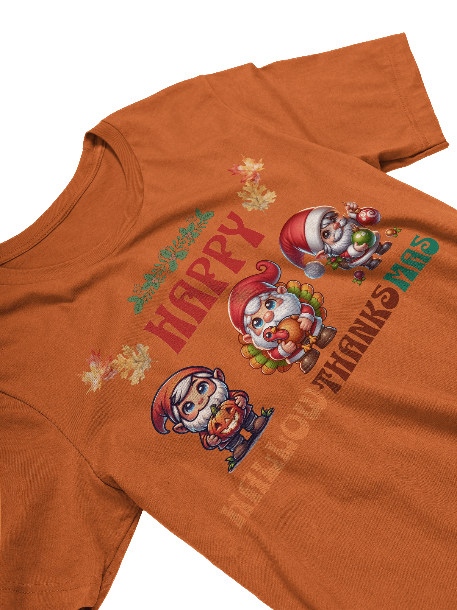 Festive Gnomes Happy HallowThanksMas T-Shirt product image (20)