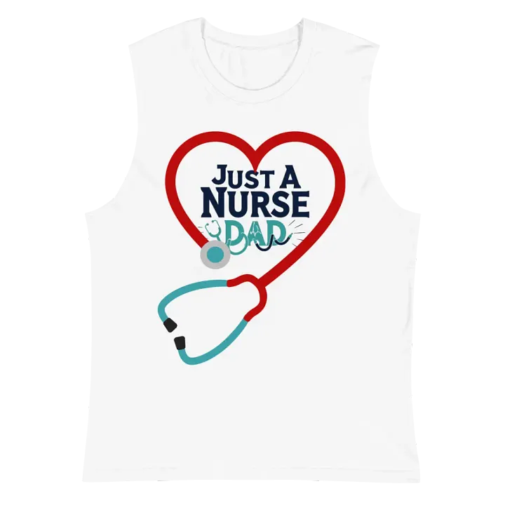 Heartfelt Nurse Dad Stethoscope Muscle Tank product image (2)