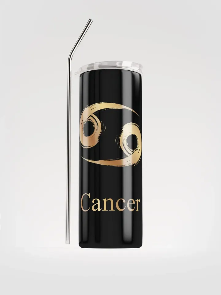 Golden Cancer Zodiac Stainless Steel Tumbler: Cosmic Elegance! ♋ product image (1)