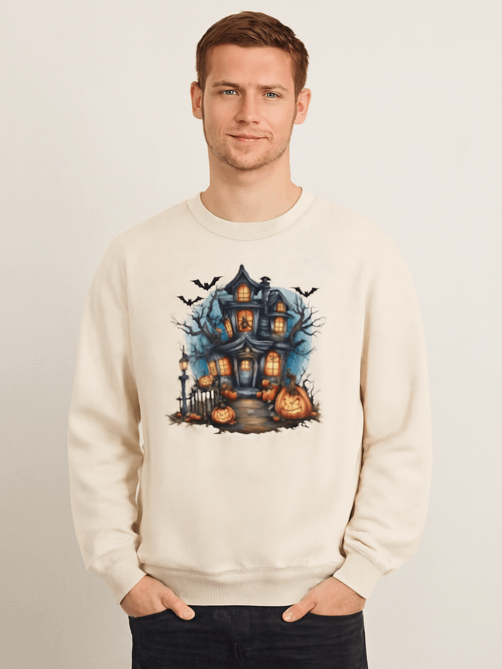Whimsical Haunted House Crewneck Sweatshirt product image (1)