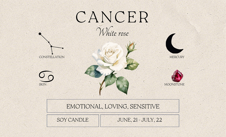 Cancer Birth Month Flower Birthstone Vegan Soy Wax Candle product image (5)